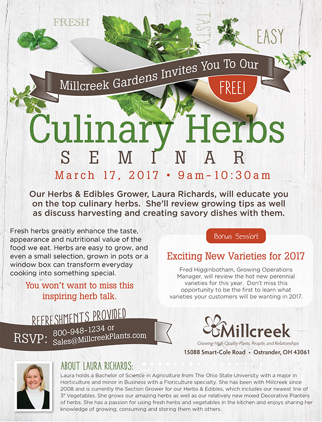 herb seminar millcreek gardens herb flyer